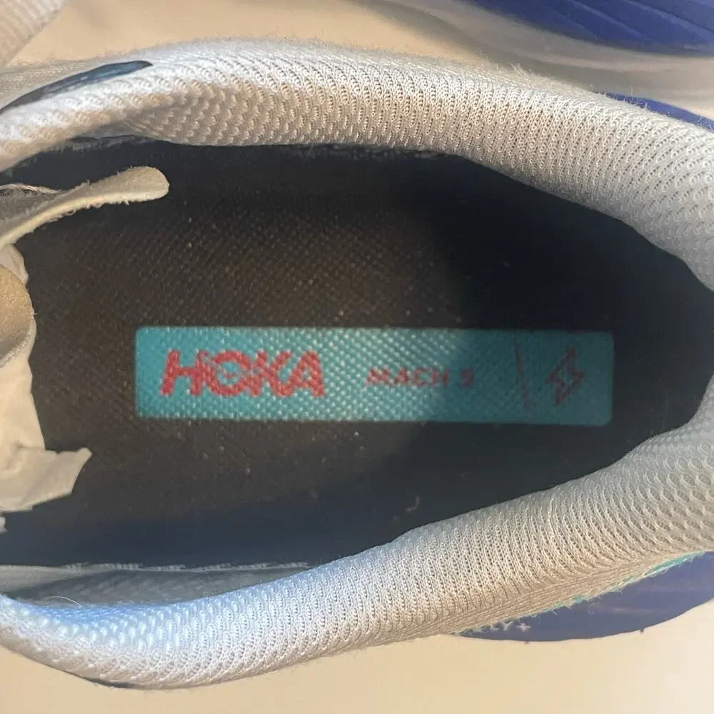 Hoka Mach 5 White Flame Running Shoes Womens Size 10.5 Sports Gym Workout
